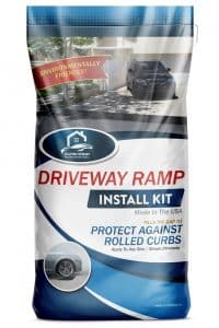 Rubber driveway ramp for low car clearance