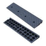 Heavy-Duty Rubber Curb Ramp - 2 & 4 in Rise - 22,000 lb Capacity - For Cars, Trucks, Trailers, Trollies & More - 39.3 x 9.8 x 2 & 4 (2)