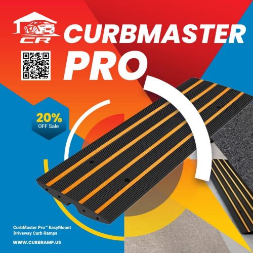 CurbMaster Pro™ EasyMount Driveway Curb Ramps - Reflector