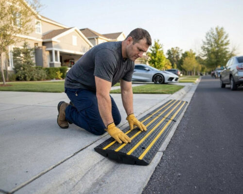 driveway-curb-ramp-installation-steep-driveway-entry-low-car-clearance