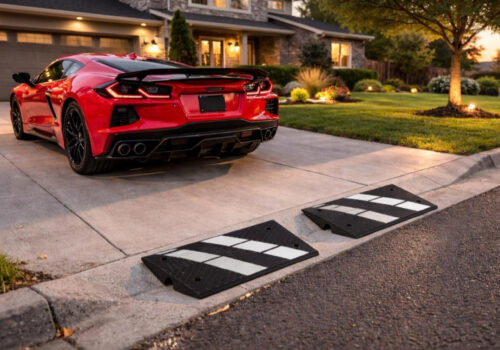 driveway-curb-ramps-for-low-sports-car-steep-driveway-entry