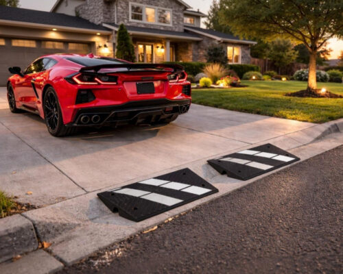 driveway-curb-ramps-for-low-sports-car-steep-driveway-entry