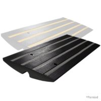 Heavy-duty rubber driveway curb ramp for low car clearance and rolled curb transitions