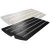 Heavy-duty rubber driveway curb ramp for low car clearance and rolled curb transitions