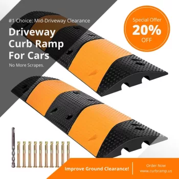 Car ramp kit for steep driveway solutions to prevent scraping car underside