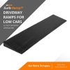 Black rubber driveway ramp for low cars and steep driveways