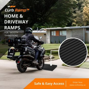 Durable Rubber Ramp for Motorcycle Driveway Access