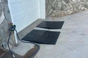 Garage Entry Ramp for Steep Driveway Lip – Prevent Scraping Over French Drain Garage threshold ramp for steep driveway lip and French drain transition preventing car scraping