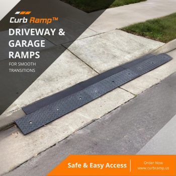 Heavy-duty driveway ramp for smooth car transitions on steep driveways