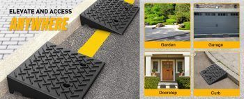Universal ramp solution for access in driveways, garages, sidewalks and shed equipment areas