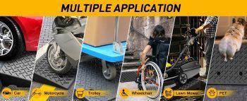 Multi-use poly ramps for cars, golf carts, lawn mowers, scooters, motorcycles, trolleys, hand trucks, wheelchairs and more