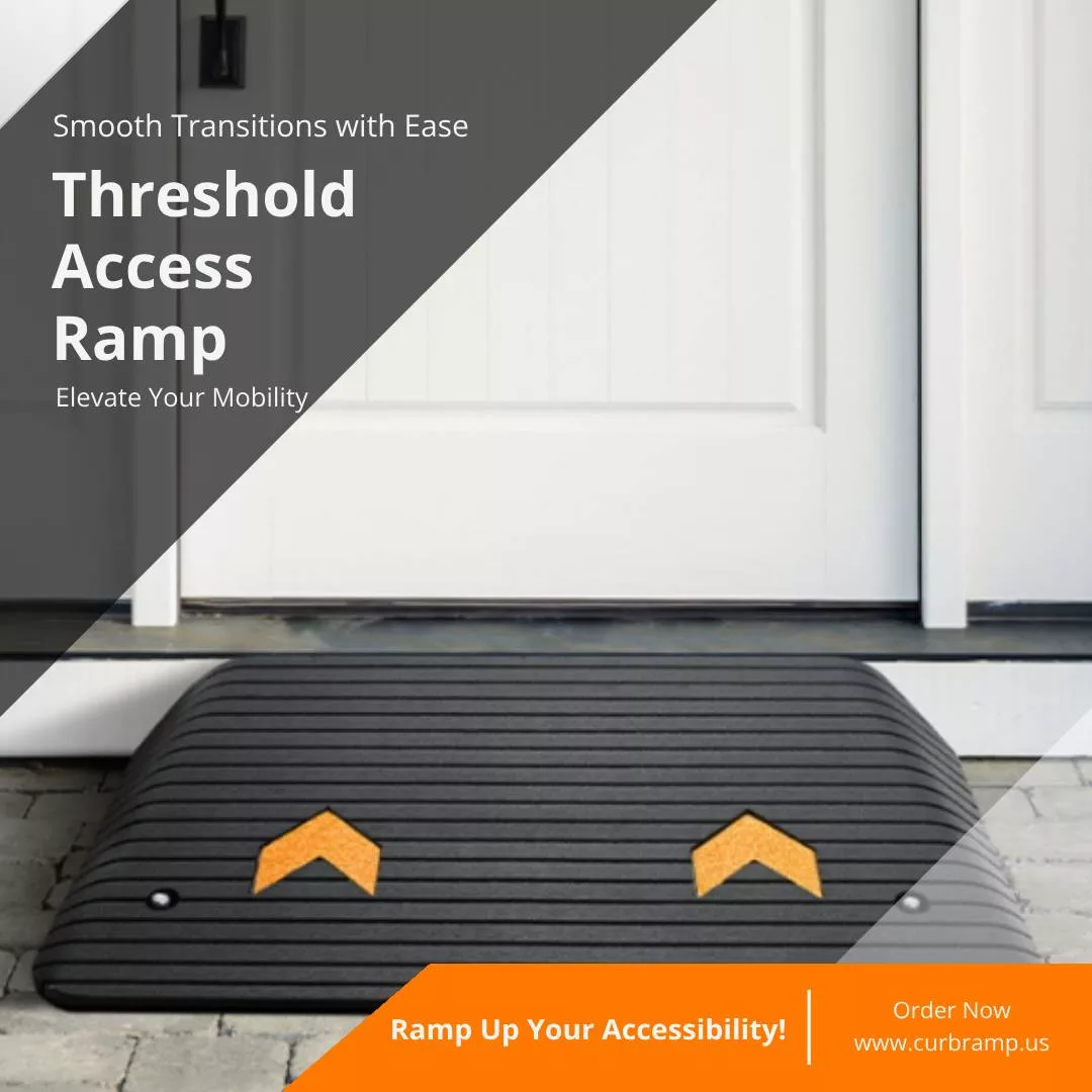 Scooter-friendly ramp for door accessible pathways in driveways