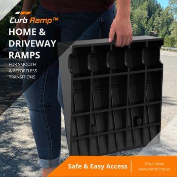 Lightweight ramp for easy transport and quick curb access.