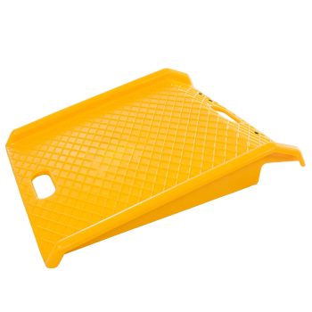 Universal poly ramp for smooth access in driveways and shed equipment areas