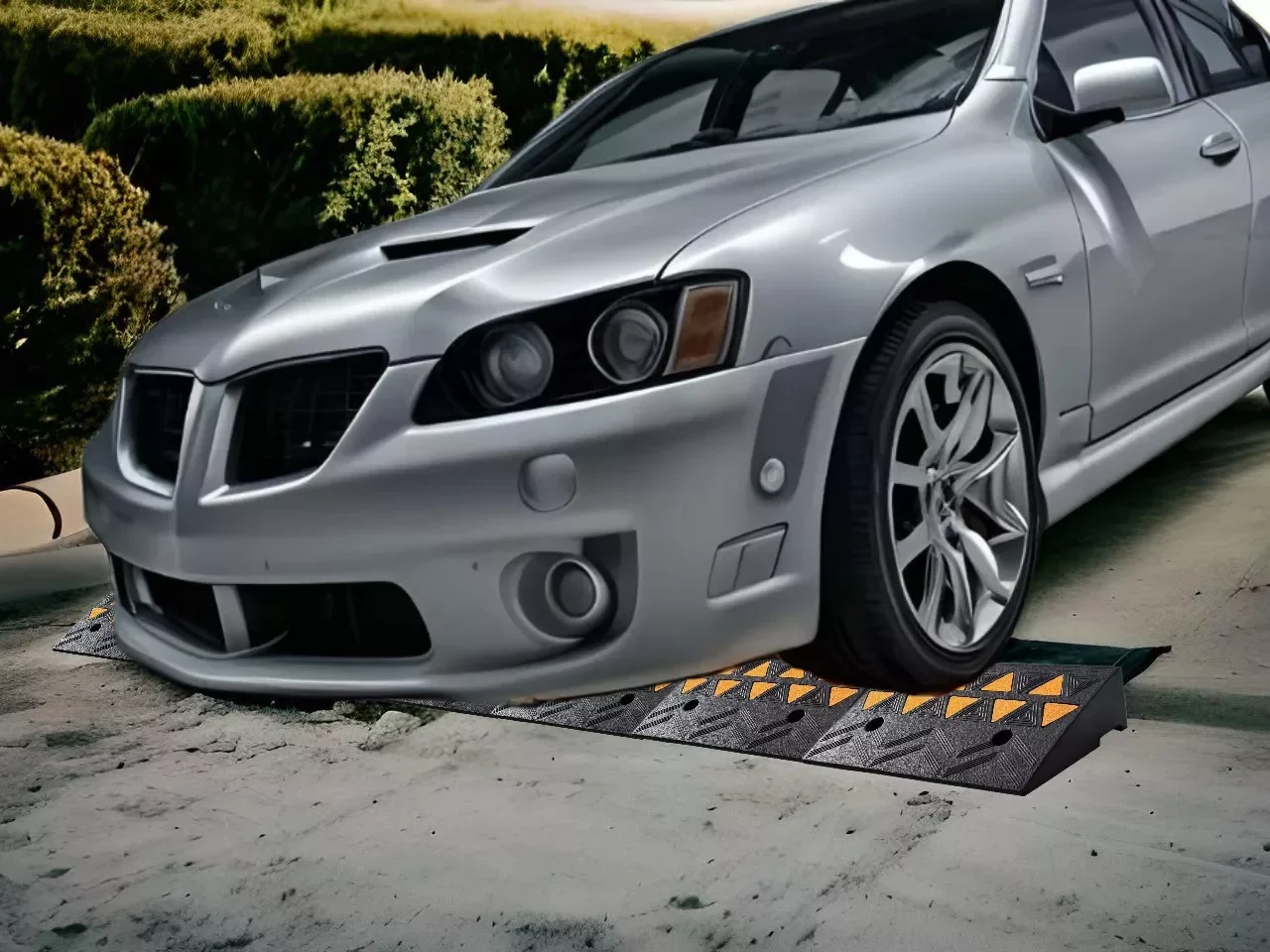 Curb ramp solution for low cars; sizes: 40"L x 10"W x 2"H & 40"L x 10"W x 3.75"H
