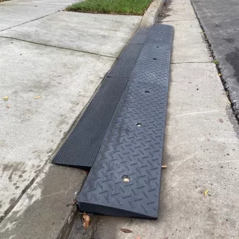 Curb ramp solution for steep driveways 40"L x 10"W x 2"H & 1"H