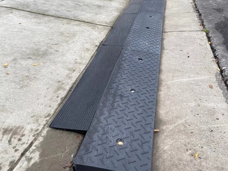 Curb ramp solution for steep driveways 40"L x 10"W x 2"H and 1"H