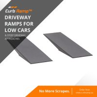 Low clearance car ramps for driveway splitter scraping prevention on steep inclines