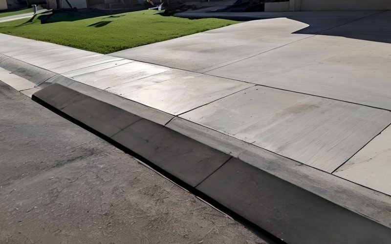 rubber curb ramp for seamless driveway access