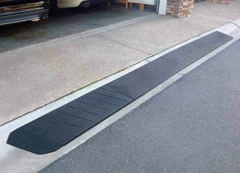 vehicle ramp kit for smooth driveway and garage entry