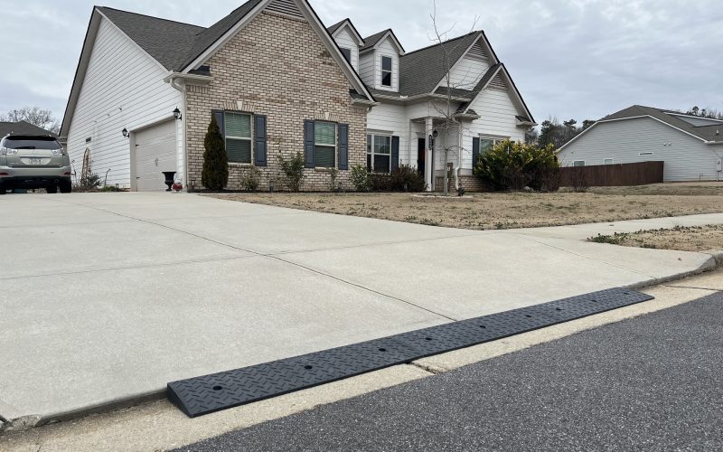 Durable Curb Ramp for Steep Angled Driveways with Lip