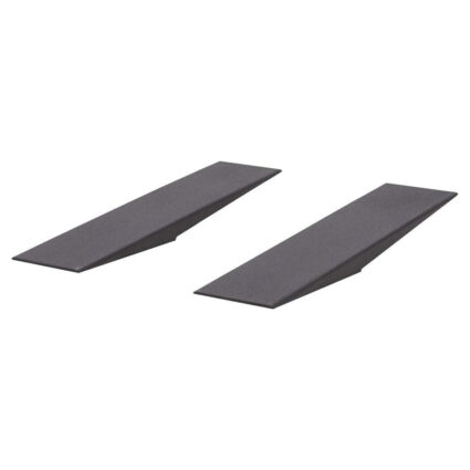 Pair of low clearance car ramps for mid-driveway scrape prevention